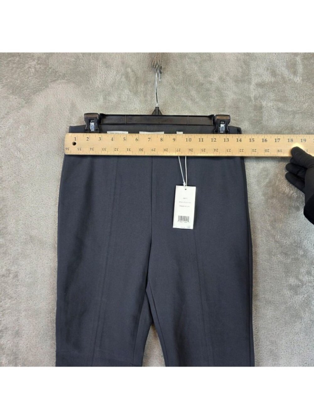 Vince Bobbi Pants Womens M Gray Knit Slim Ankle Side Zip Stretch Work Office - Picture 7 of 13